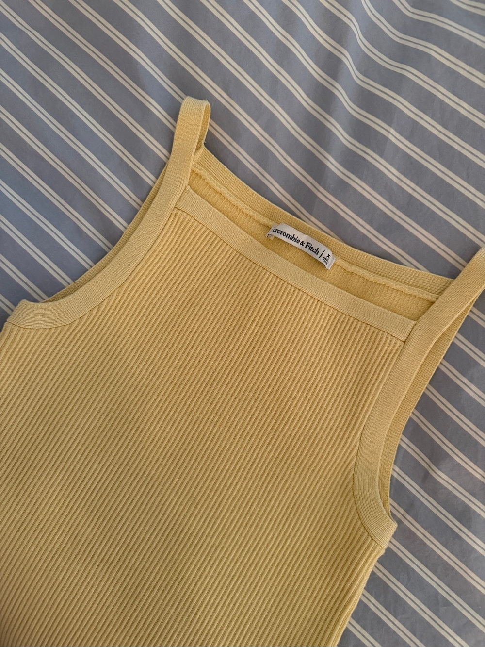Abercrombie & Fitch Yellow Ribbed Apron Tank Top